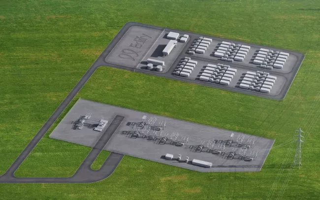 Artists render of the Koorangie energy storage system