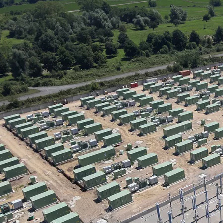 A photo of a battery storage project