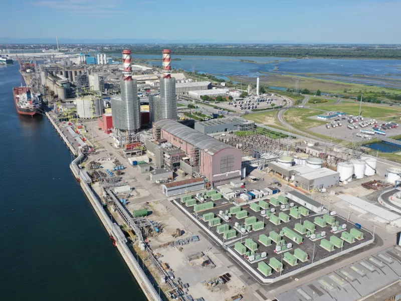 A photo of a battery storage project at Porto Corsini, Italy