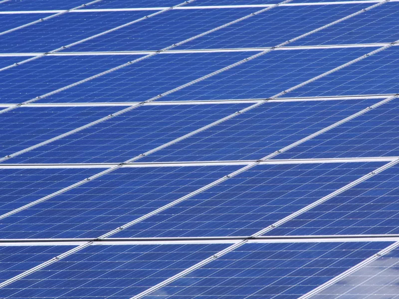 An image of solar panels